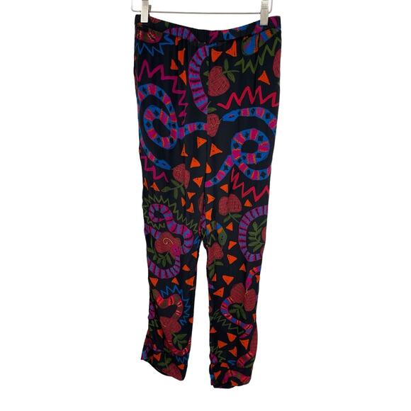 Farm Rio Jungle Fruits Pajama Pants Snake Fruit Black Size Small - Picture 1 of 13